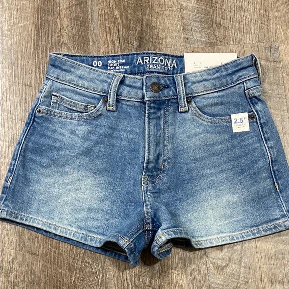 Arizona Jean Company Blue High Waist Denim Shorts - Picture 1 of 5